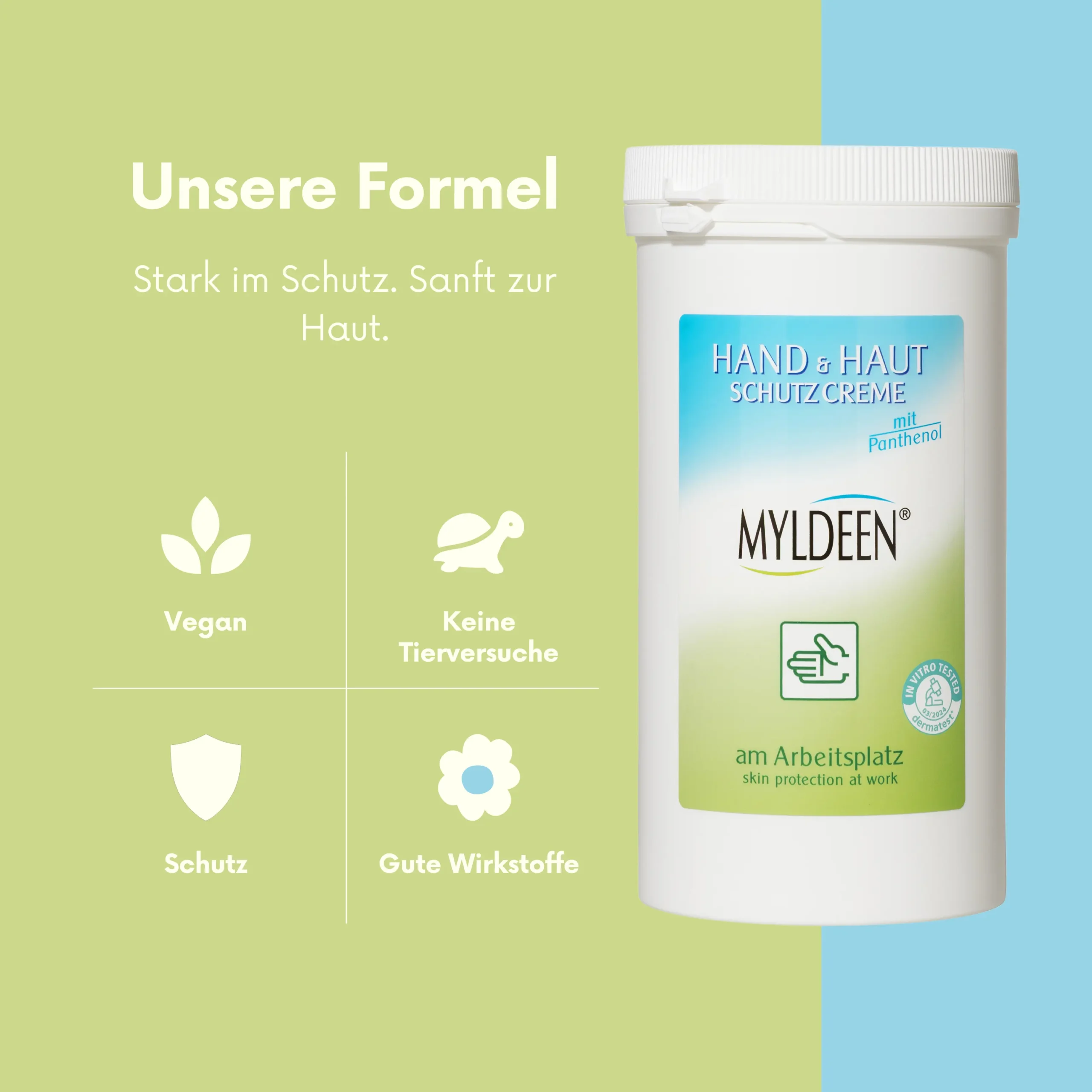 Myldeen Hautschutzcreme 1.000 ml Spender und Nachfülldose – Bild 4