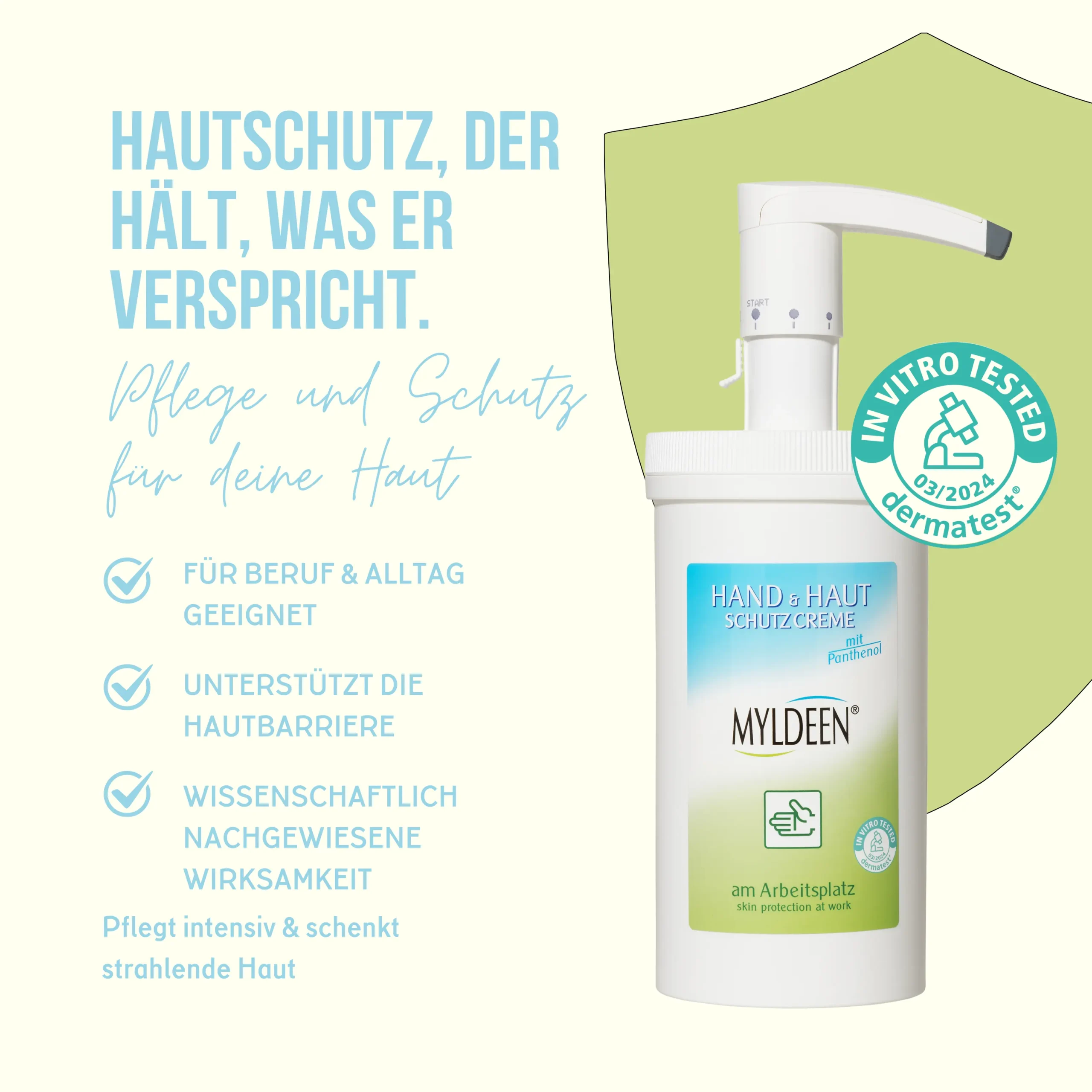 Myldeen Hautschutzcreme 1.000 ml Spender und Nachfülldose – Bild 6