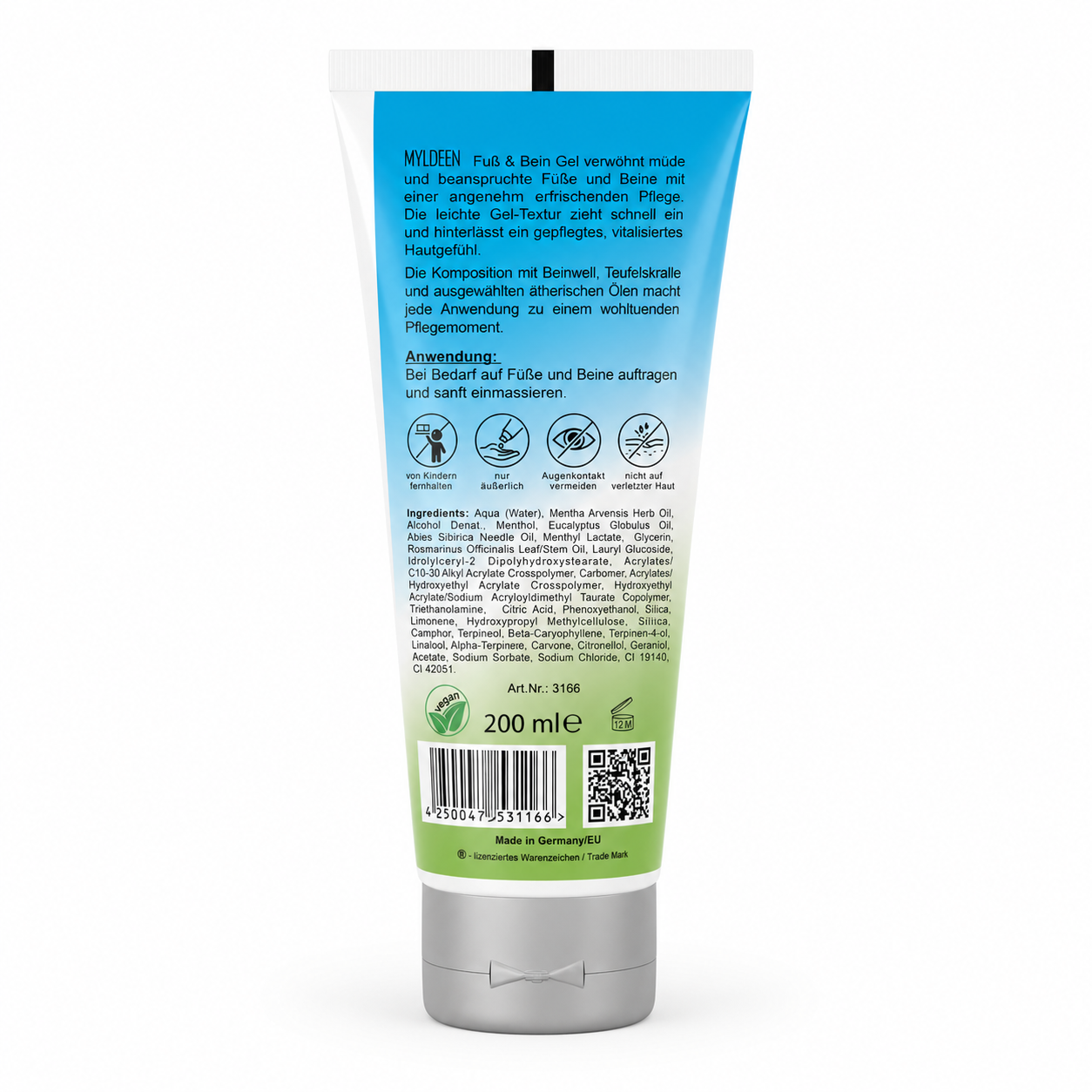 Myldeen Fuß & Bein Gel, 200 ml Tube – Bild 2